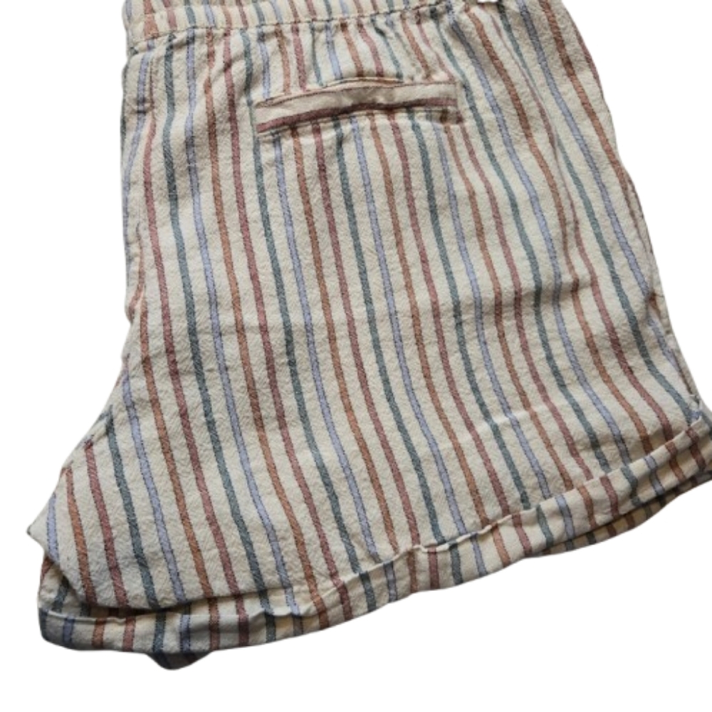Dip Striped Shorts Cream Orange Blue Green XL